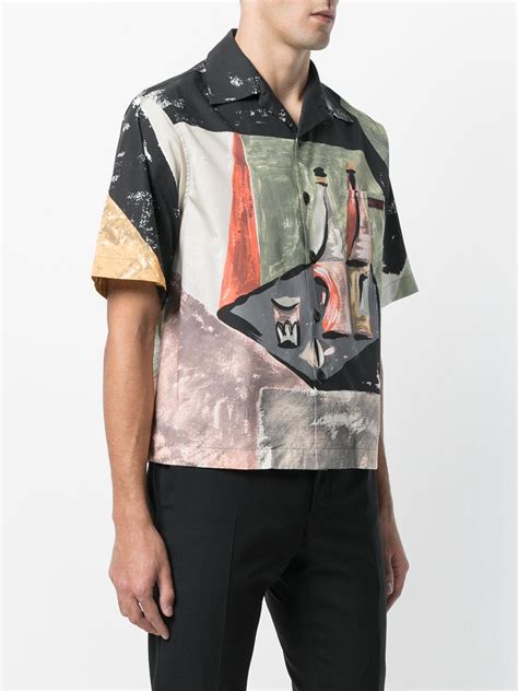 prada wine bottle shirt|Prada Bottle Print Formal Shirt .